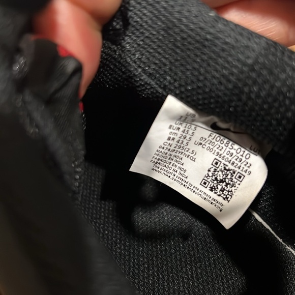 Nike Mens Rare Court Vision Sneakers Black/University Red White Basketball Shoes - Picture 7 of 8